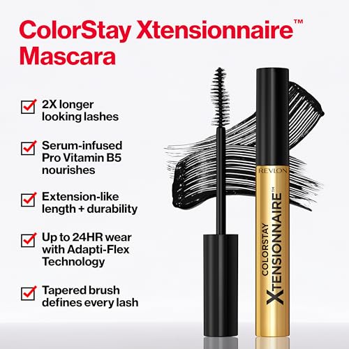 Revlon ColorStay Xtensionnaire Mascara Blackest Black - 24HR Lengthening & Nourishing