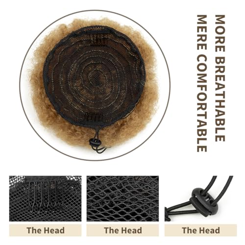 Afro Curly Hairpiece, Kinky Puff Drawstring Ponytail