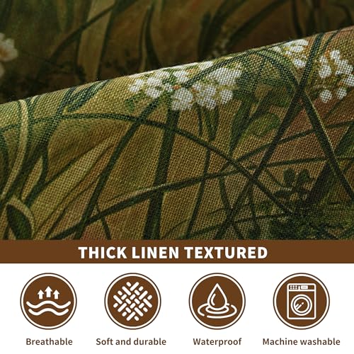 HOMOHEINI Green Rectangle Tablecloth - Waterproof & Stain-Resistant, 52 x 70 Inch