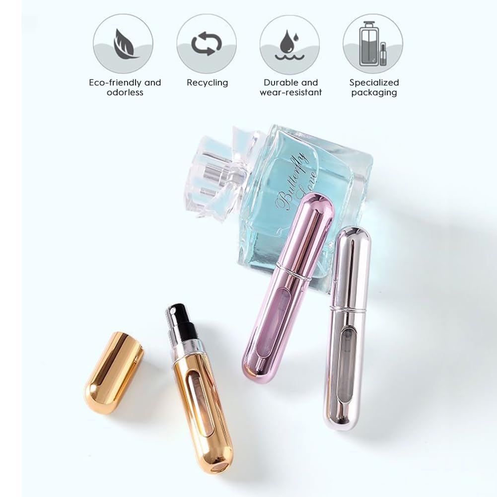 5pcs Mini Perfume Spray Bottle, Refillable Perfume Atomiser,Portable for Travel Holiday,Outdoor Activities and Business 5ML