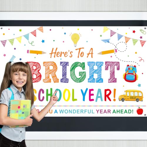 Here's to A Bright School Year Backdrop - 73x44 Inch Photo Background