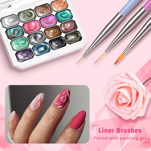 Karroy 16 Colors Glitter Gel Nail Polish Palette - Ombre Gradient
