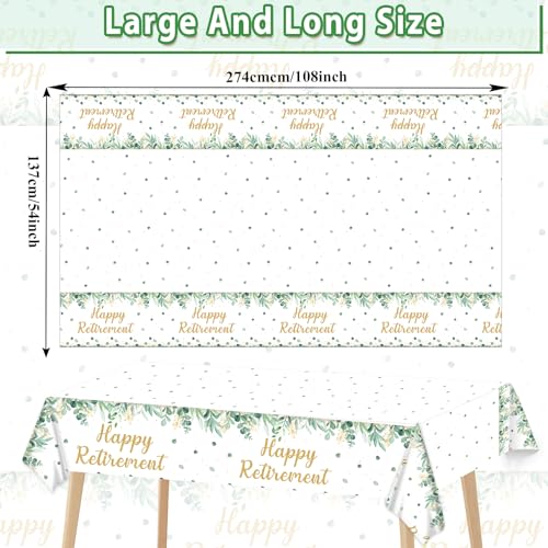 Sage Green Retirement Party Tablecloths - 3 Pack, 107 x 54 Inch
