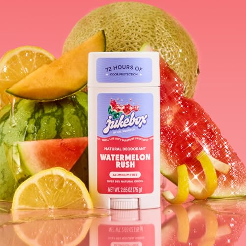 JUKEBOX Natural Women's Deodorant - Aluminum-Free, 72-Hour Odor Protection, Watermelon Rush