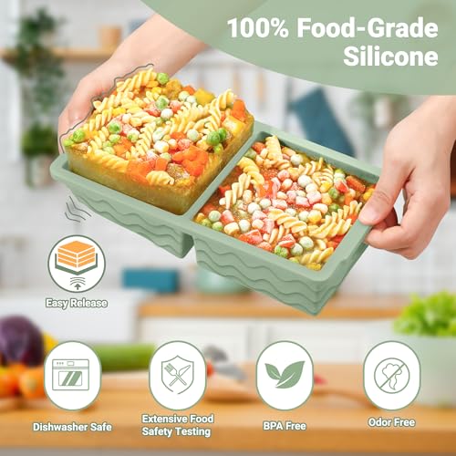 Aopigavi Silicone Freezer Tray with Lid – 2-Cup Portion Control Molds