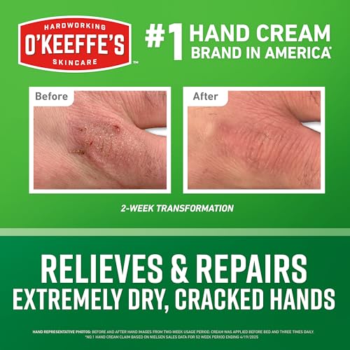 O'Keeffe's Working Hands Hand Cream in a Pumpable Jar for Extreme Dryness ? 10oz Pump (1 Pack) - Repairing Skincare for Cracked, Dry Hands
