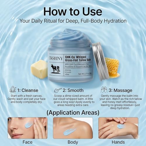 GHK-Cu & Methylene Blue Nourishing Tallow Balm for Skin Rejuvenation 2.11Oz