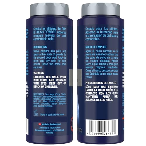 Men's Body Powder for Chafing & Odor Control - No Hair Crew, 3.5 oz