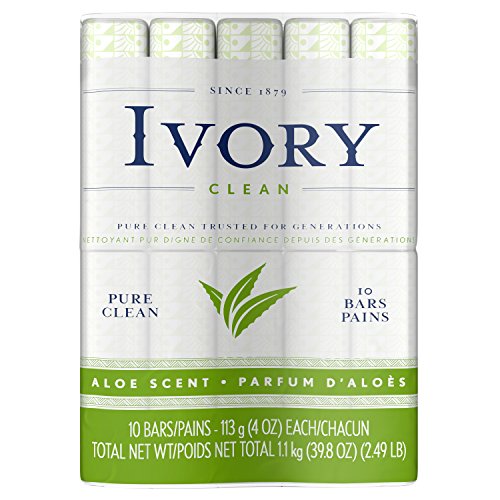Ivory Bath Size Aloe 4 oz Bar Soap 10-Count - 40 oz Pack (Packaging May Vary)