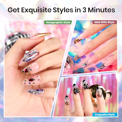 Beetles Nail Foil Art Kit - 20 Holographic Stickers & 2 Foil Glue Gels