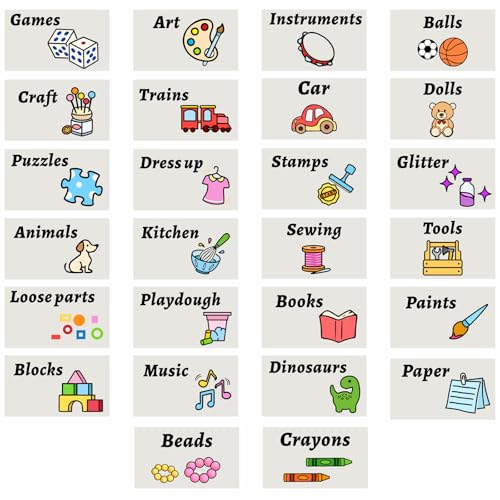 MOSITU Toy Bin Labels with Pictures - Colorful Storage Decals for Kids