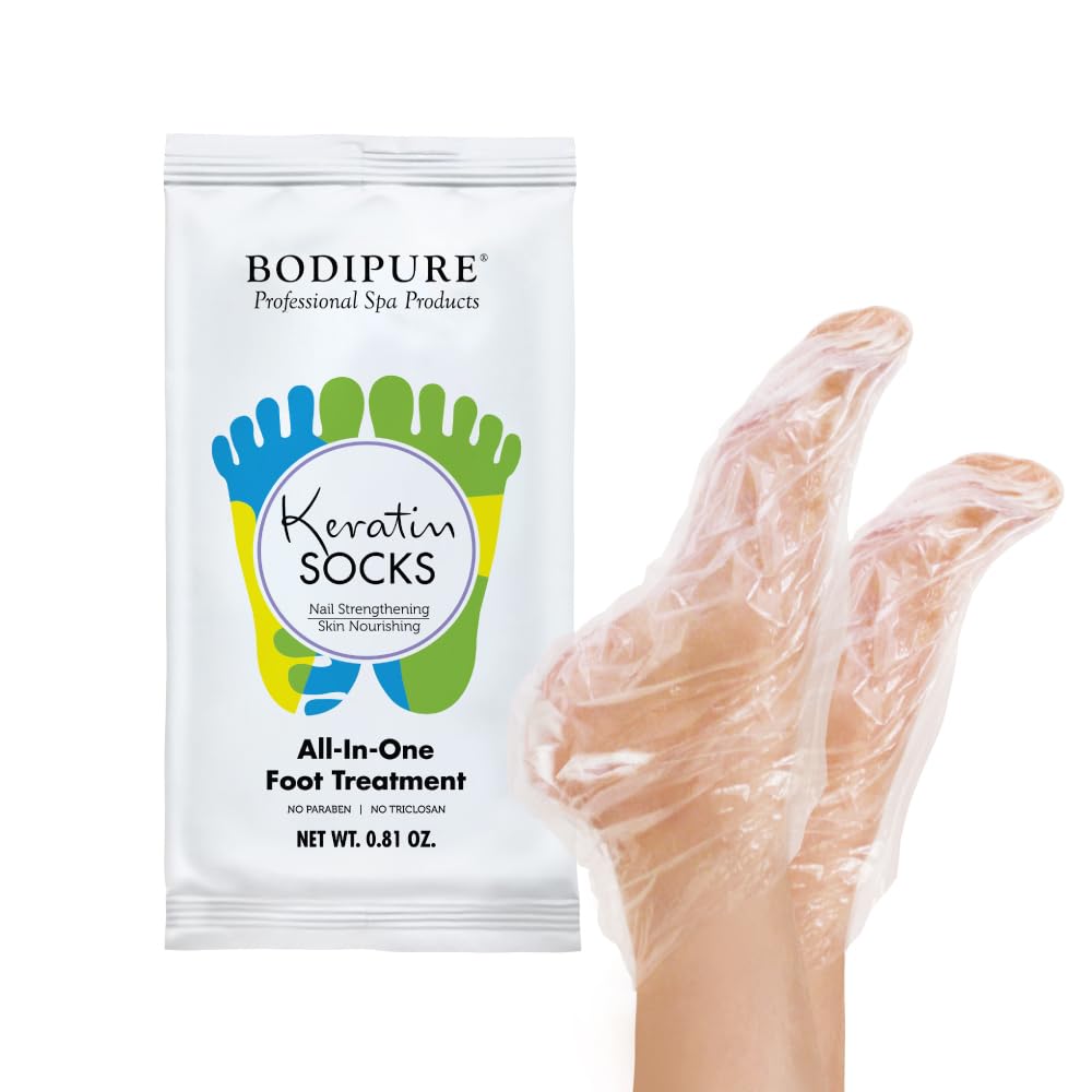 Bodipure Keratin Foot Mask 12pk, Moisturizing for Calluses, Heels, Dry Feet