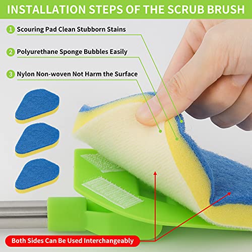 Durable Double-Sided Kitchen Sponges with Long Handle - 4 Pack