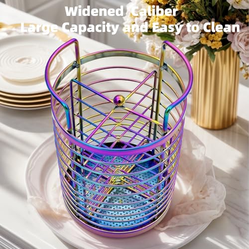 Rainbow Makeup Brush Holder Organizer with 4 Slots - Versatile Storage for Brushes, Pens, and Utensils
