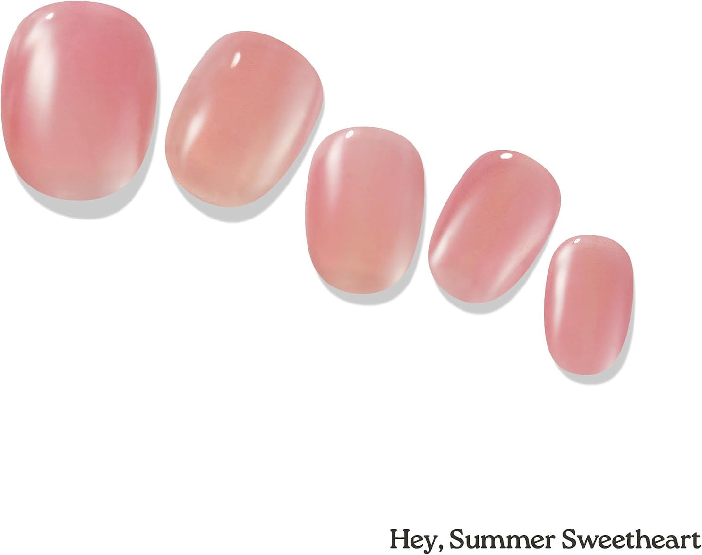 Semi Cured Gel Nail Strips - Solid Pink Spring Design | Easy Apply & Remove, Salon Quality | 28 Strips, Prep Pads, Nail File & Stick