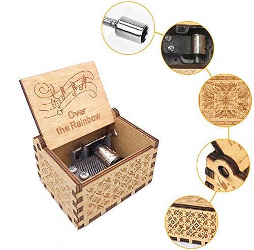 Muzero Over The Rainbow Hand Crank Music Box - Romantic Gift