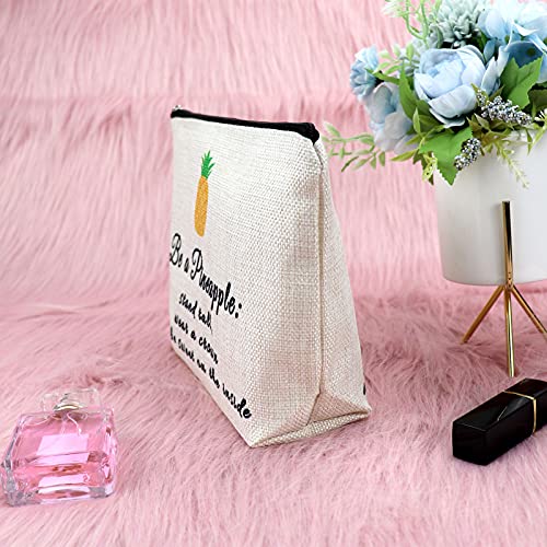 Sfodiary Pineapple Lovers Makeup Bag – Inspirational Gift for Women, Travel Pouch