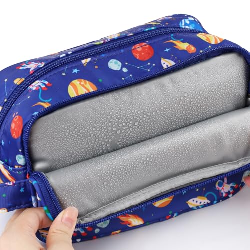 Space Kids Toiletry Bag for Boys, Travel Little Young Boys Waterproof