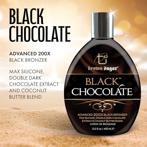 Brown Sugar 200X Black Bronzer Tanning Lotion - DHA Free, 13.5 Fl Oz