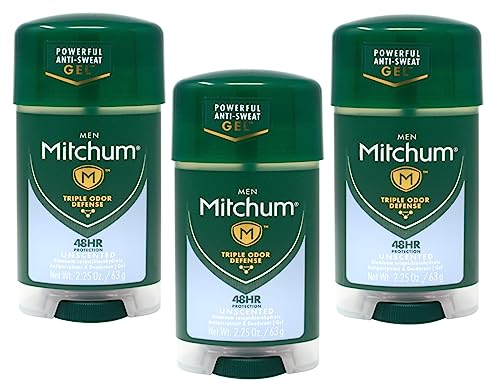 Mitchum Unscented Anti-Perspirant & Deodorant Gel for Men - 3 Pack
