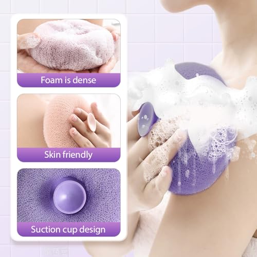 Super Soft Sunflower Bath Sponge with Suction Cup - Exfoliating Shower Ball for Gentle Cleansing
