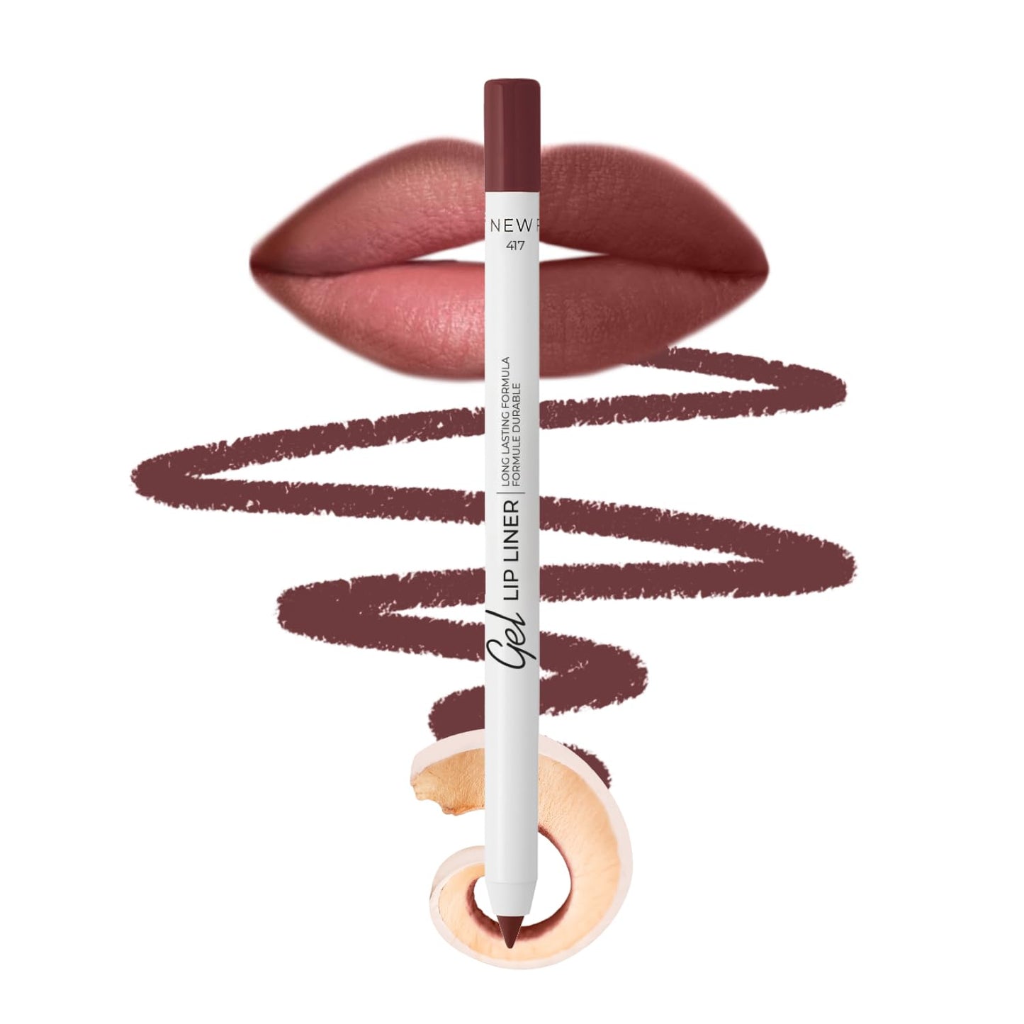 Lamel Gel Lip Liner Pencil - Waterproof 2-in-1 Lip Liner | Nude, 8-Hour Wear, High Pigment, Creamy Texture