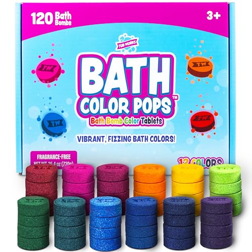 Tub Works® 120-Count Kids Bath Color Pops™ Refill Pack - Vibrant, Fragrance-Free, Moisturizing Bath Tablets for Color Brush