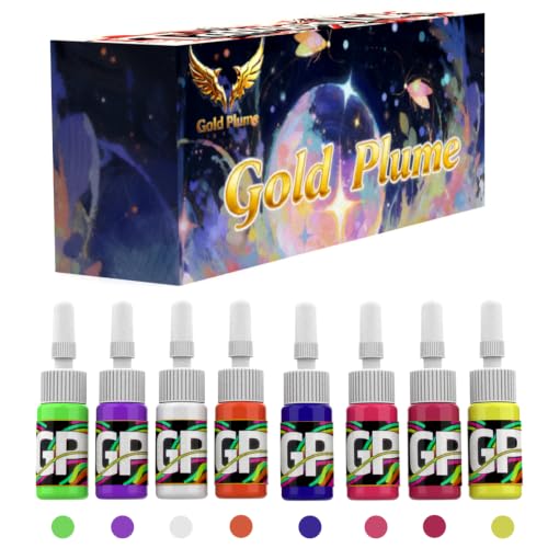 Gold Plume YGMS-8 8-Color Tattoo Ink Set 0.17oz for Artists & Beginners