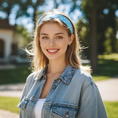 Mioxskrey Polka Dot Headbands 7-Pack for Women - Soft, Stretchy, Wide Hair Accessories