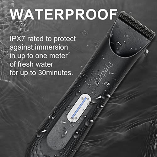 Manscape-Body Hair Trimmer for Men IPX7 Waterproof Ball Trimmer Pubic Hair with LED Light USB-C Rechargeable Wet/Dry Use for Beard Face Groin Manscaping No Nicks