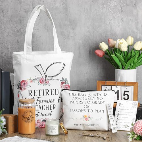 6-Piece Teacher Retirement Gift Set with Tote Bag, Tumbler, and Accessories