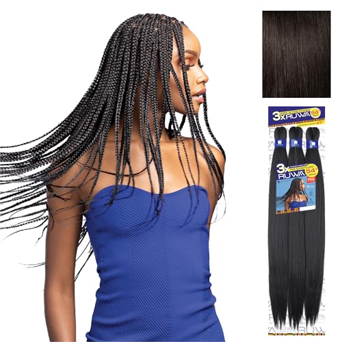 Sensationnel Ruwa Pre-Stretched Braiding Hair 54 Inch - 2 Dark Brown Pack
