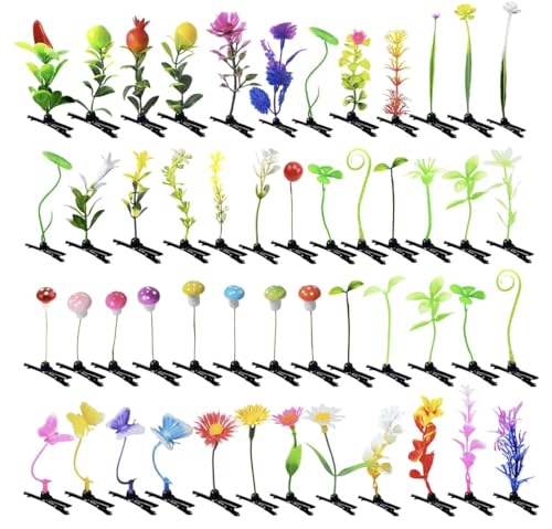 20PC Mixed Bean Sprout Hair Clips - Cute Festival Accessories