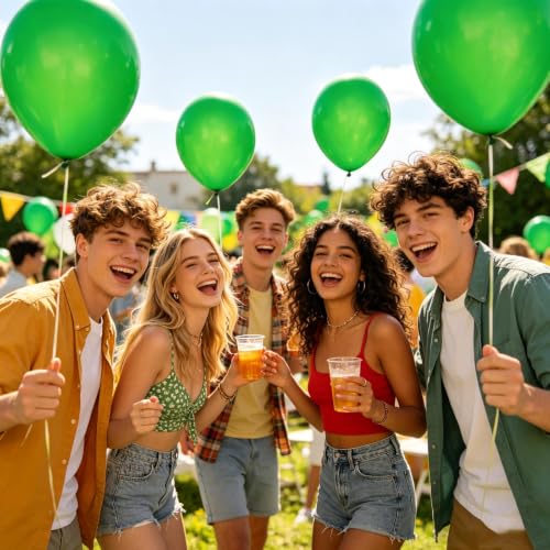 100 Pack 12-Inch Green Balloons for Parties & Celebrations