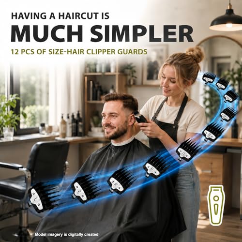 12-Piece Professional Hair Clipper Guard Set for Wahl & Standard Clippers