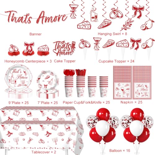 That's Amore Italian Party Kit for 25 Guests | Complete Decorations Set