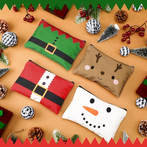 Reginary Christmas Makeup Bags - 4 Pcs Zippered Cosmetic Pouches