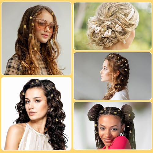 230 Pcs Adjustable Gold Hair Jewelry for Braids & Dreadlocks