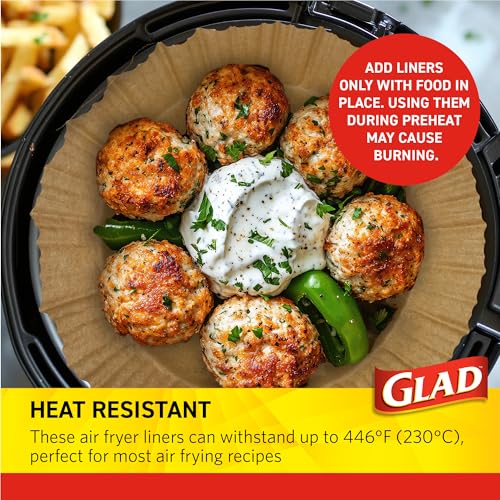 Glad Air Fryer Liners - 7.9 Inch Round, 100 Count, Nonstick