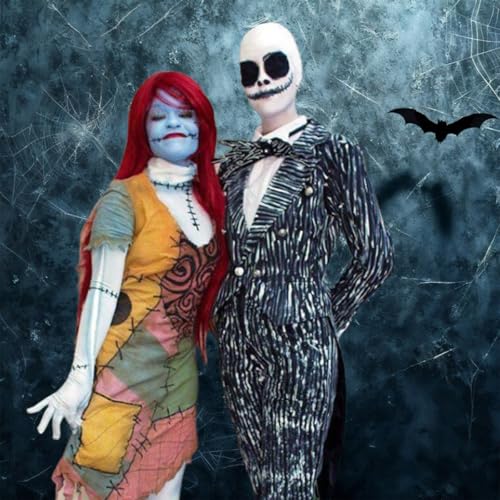 Sally Makeup Kit (Variation: Sally Makeup Kit) – Light Blue Face Paint, Red Lipstick, Black Eyeliner, Sponges for Sally/Corpse Bride Halloween Cosplay