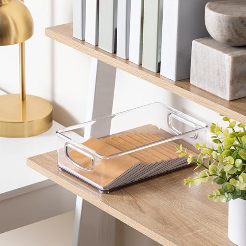 iDesign Stackable Pantry Bins with Handles - Set of 2 Clear Storage Containers