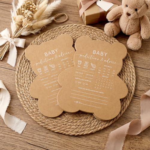 50 Baby Shower Predictions & Advice Cards - Bear Themed Keepsakes