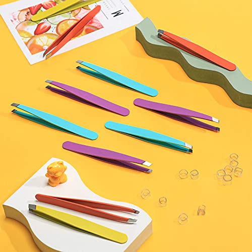Maitys 30-Piece Stainless Steel Slanted Tip Precision Eyebrow Tweezers