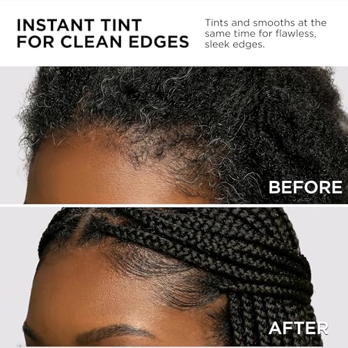 Style Factor EDGE BOOSTER HIDEOUT Pomade - Black Tint, 3.38 oz | Strong Hold & Frizz Control