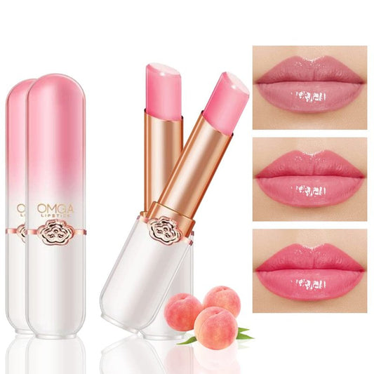 Peach Color Changing Lipstick Set - 2 Pcs PH Mood Long Lasting Tinted Lip Balm & Gloss for Women