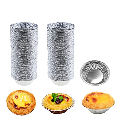 100 Disposable Aluminum Foil Mini Tart Pans for Baking