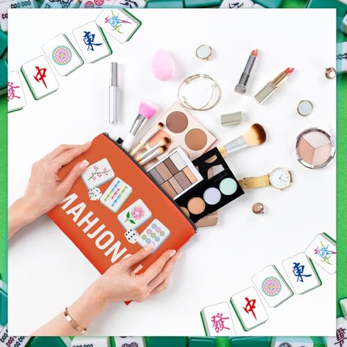 SilTriangle 9 Pcs Mahjong Cosmetic Bags for Women Gift - Style 1