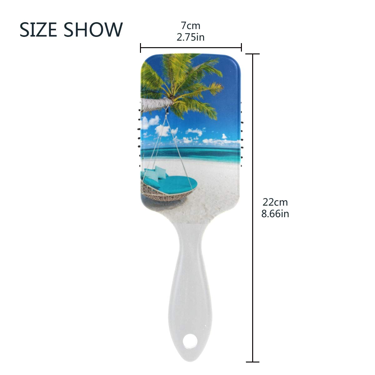 Tropical Beach Hair Brush - Anti-Static & Frizz Control | Soft Bristles for Wet & Dry Hair