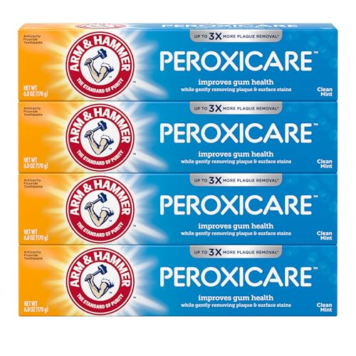Arm & Hammer Peroxicare Toothpaste 6 oz Pack of 4 - Clean Mint Fluoride Oral Care