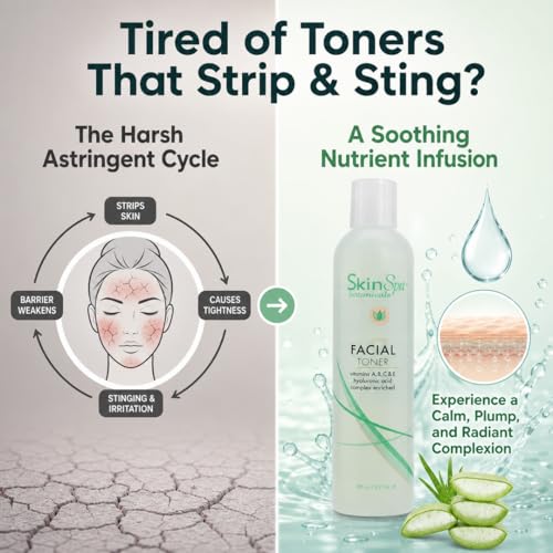 SkinSpa Hydrating Facial Toner with Hyaluronic Acid & Vitamins - 8 Oz